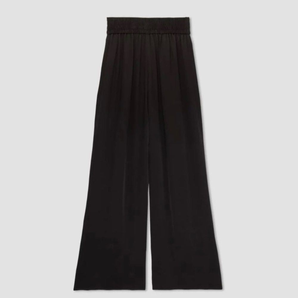 Everlane Black Satin Wide Leg Pants